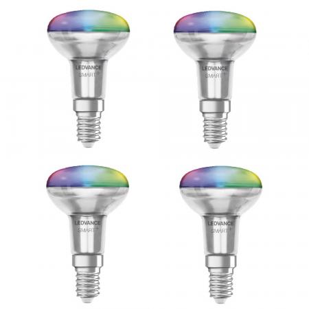 4er Set LEDVANCE SMART+ E14 Reflektor WiFi dimmbar 3W RGBW Farbwechsel